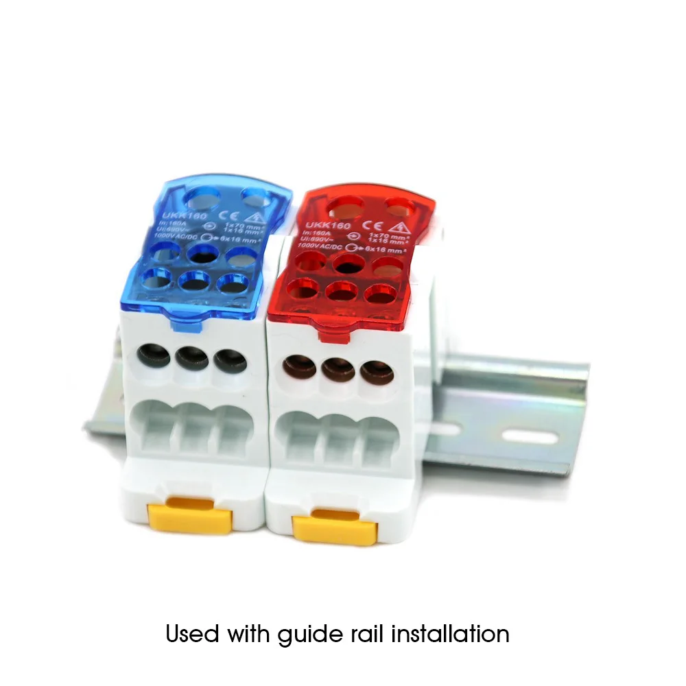 Distribution UKK Series Unipolar Junction Box One In Several Out Power Wire Electrical Connector Din Rail Terminal Block 80-500A