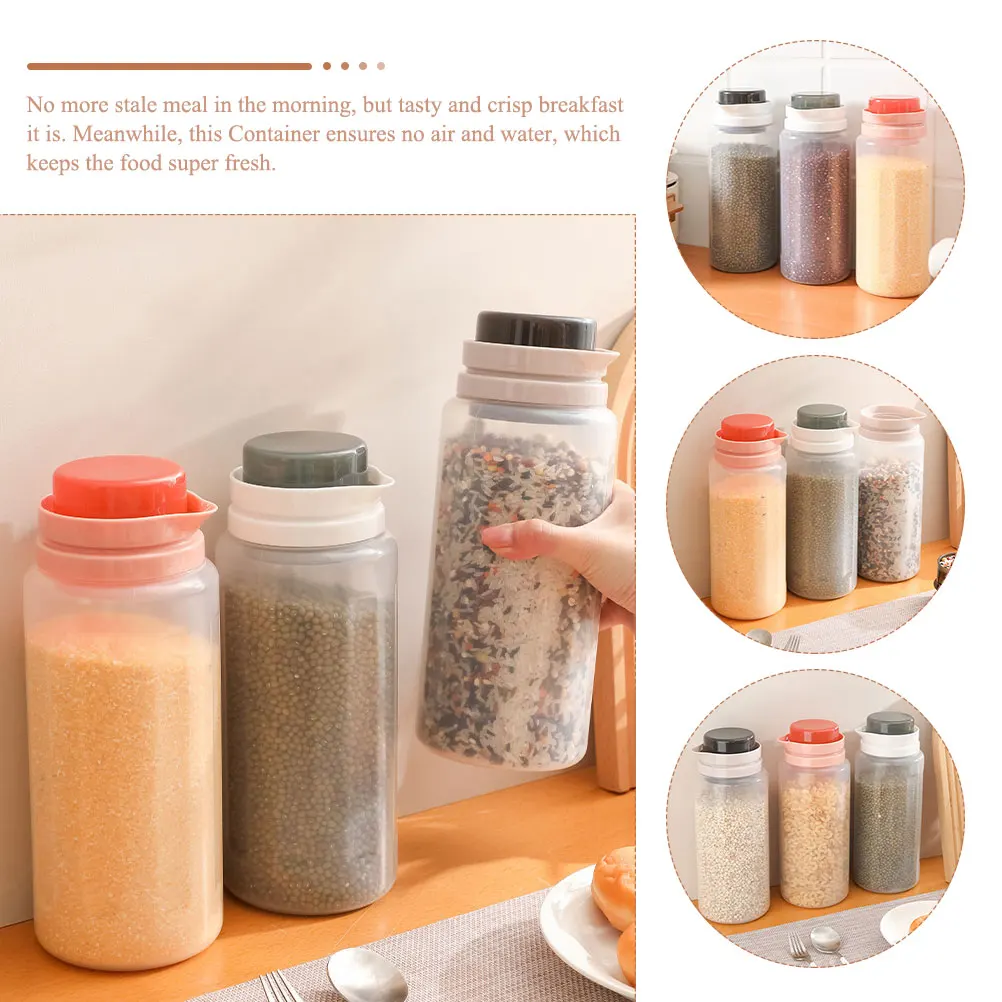 

2pcs Airtight Food Containers Transparent Storage Jars Sealable Grain Holders With Clear Scale Measuring Lid Premium Material
