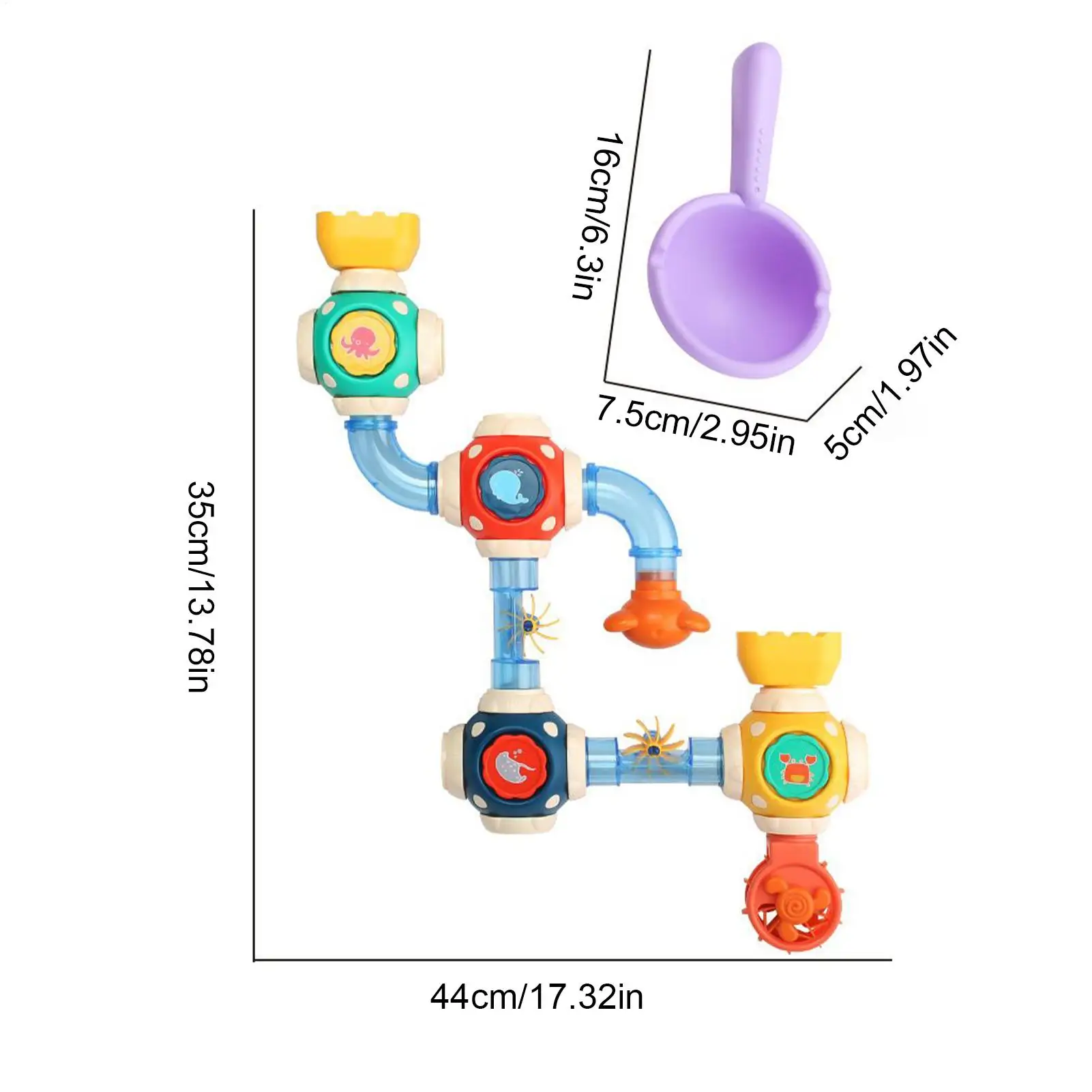 Bath Wall Toys Water Pipe Splicing Toy for Bath for Boys Girls Ages 3 Preschoolers Nursery Swimming Pool Daycare Centers