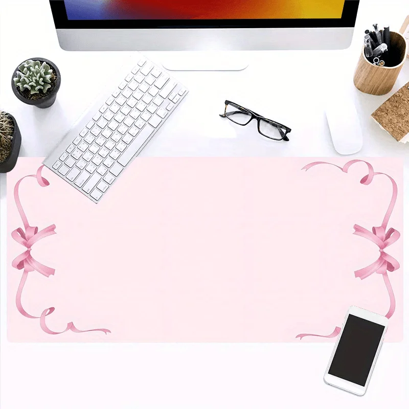 

Cute bow design mousepad rubber base is anti-slip durable and washable. It is a computer accessory with high-definition printing