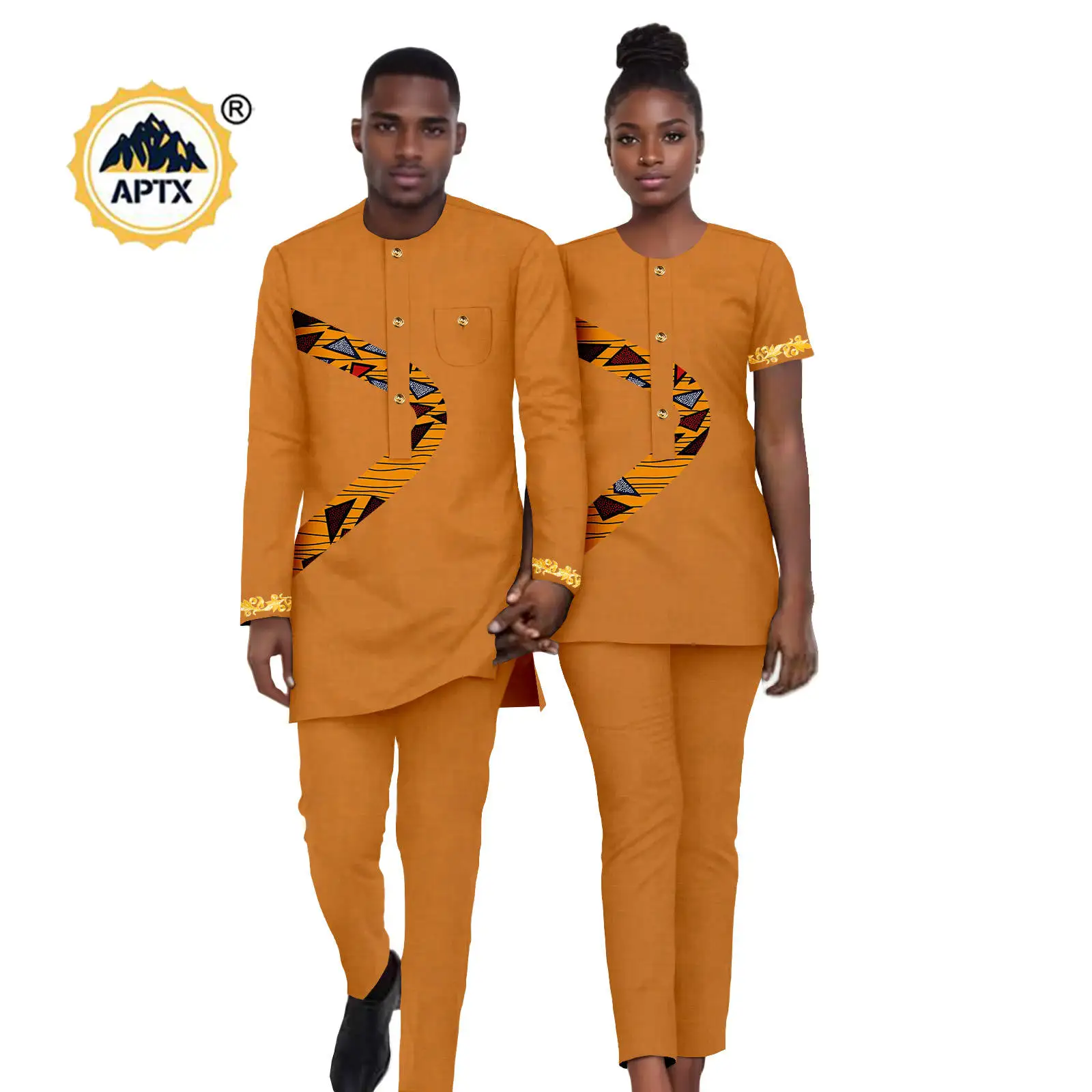 Afrikaanse Vrouwen Print Top en Broek Sets Bijpassende Paar Kleding Bazin Riche Mannen Outfits Dashiki Agbada Wedding Suits 25C030