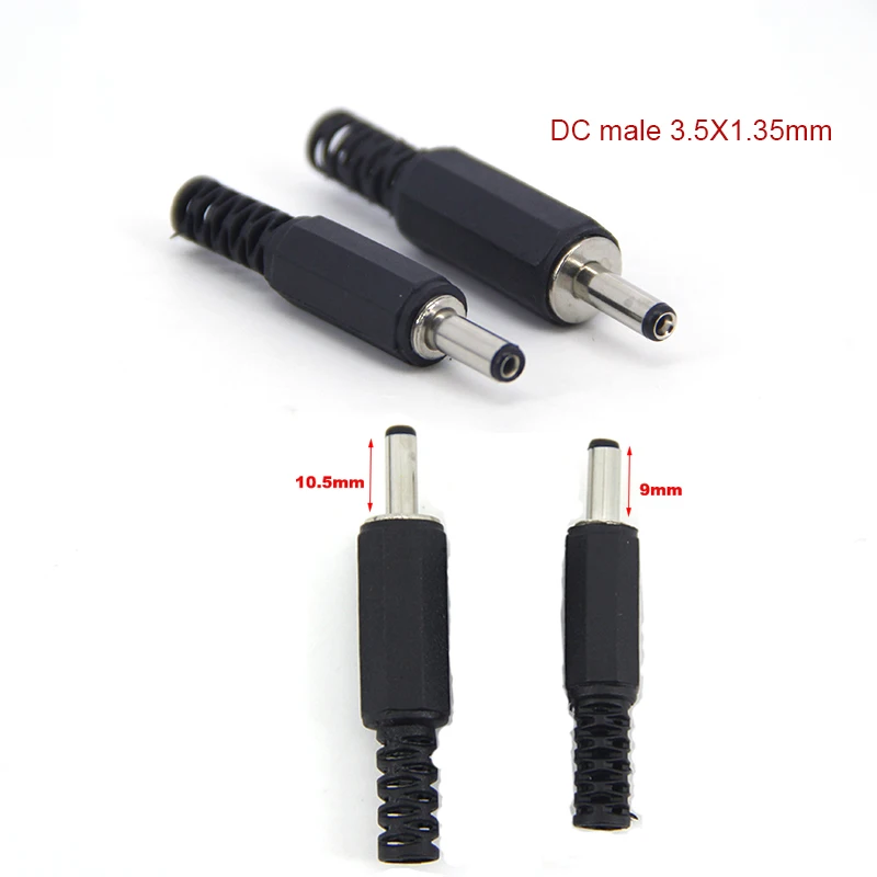 MALE BARREL POWER sypply JACK 3.5mm X 1.35MM male SOCKET PLUG DC 12V ELECTRICAL CONNECTORS for PCB Circuit Board CCTV LED A7