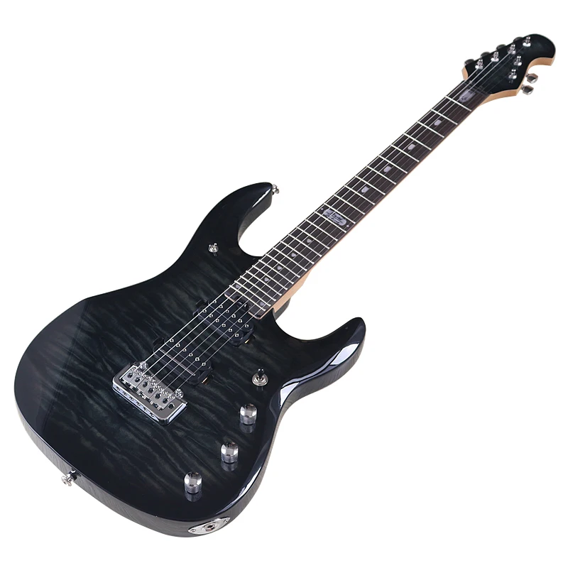 

High Grade 6 Strings Electric Guitar Flame Maple Top Solid Okoume Body 39 Inch High Glossy Guitar with Canada Maple