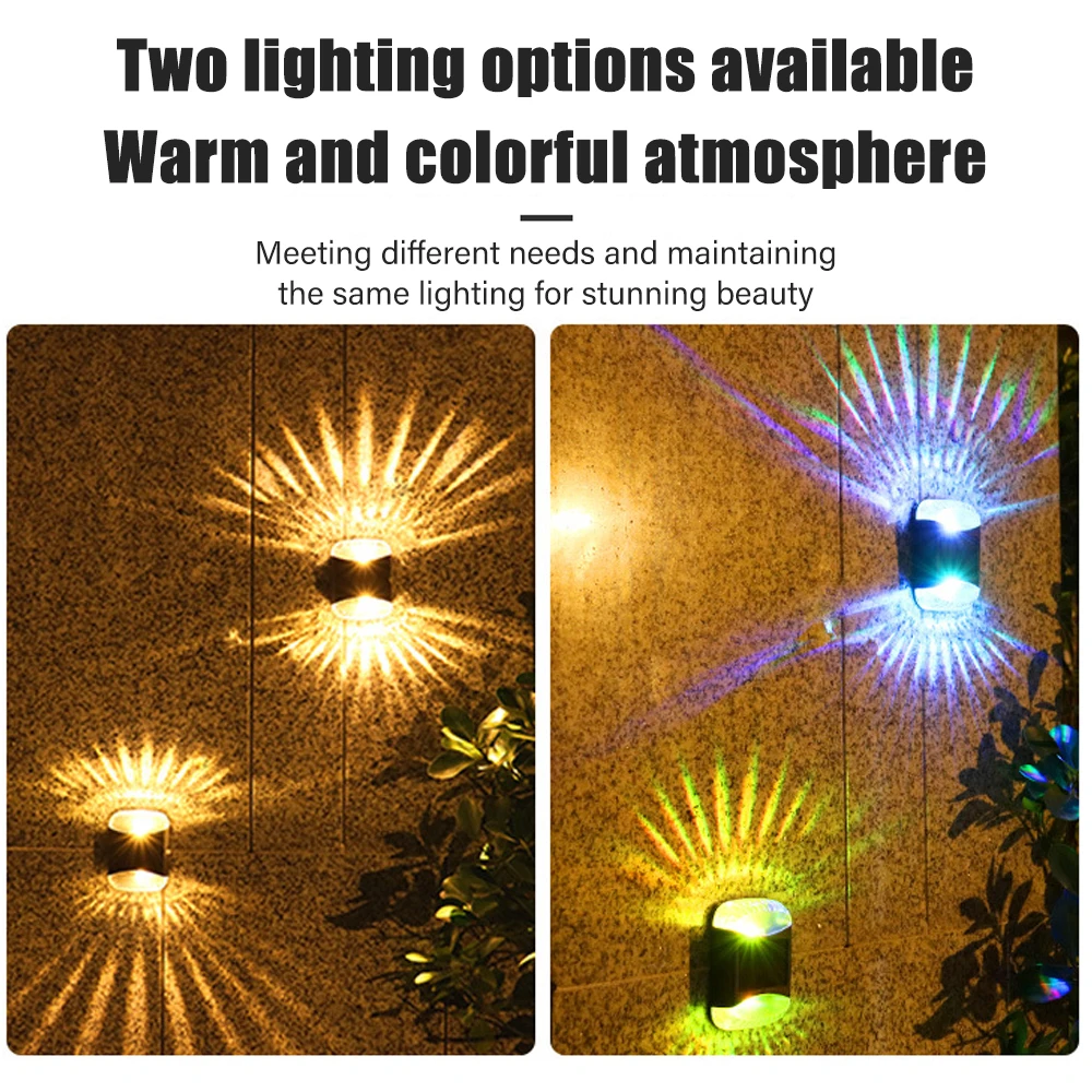 Waterproof LED Solar Lamp Outdoor Wall Garden Ambient Light Lighting Decoration Energy Saving Night Lights Yard Silar Lamps