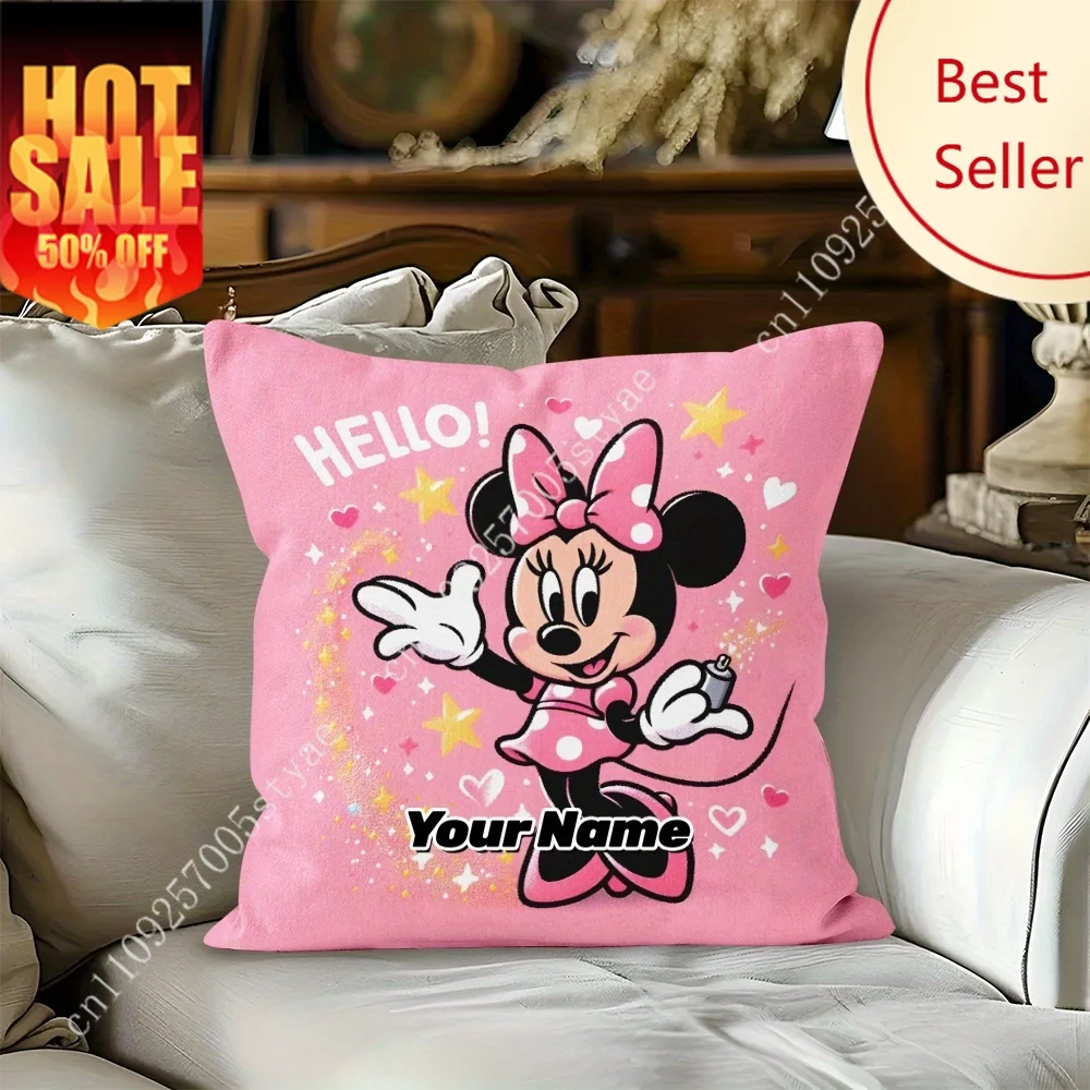 

Minnie Mouse Pillowcase Disney Cartoon Pillow Case Soft Sofa Bed Decoration Holiday Party Boy Girl Gifts Custom Pillow Cover
