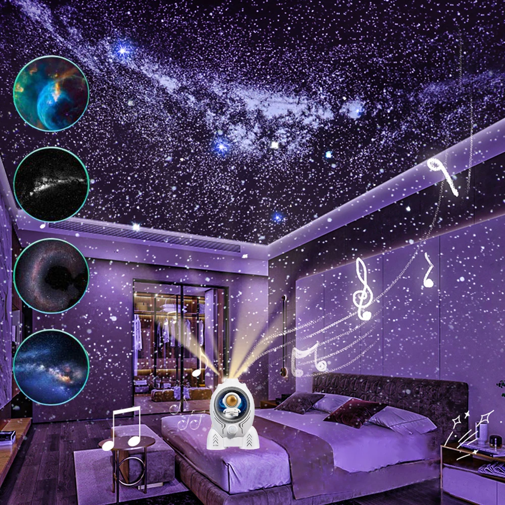 Projetor Planetário com Luz Noturna 360 ° Lâmpada de Projeção Ajustável Galaxy Star Nebulae Kids Room Decoração Do Teto Luzes Presentes