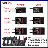 HOTRC 2.4Ghz Receivers F-04A F-06AT with/Without Gyro Light Control for CT-4A CT-6A CT-8A HT-8A DS600 Transmitter Remote Control