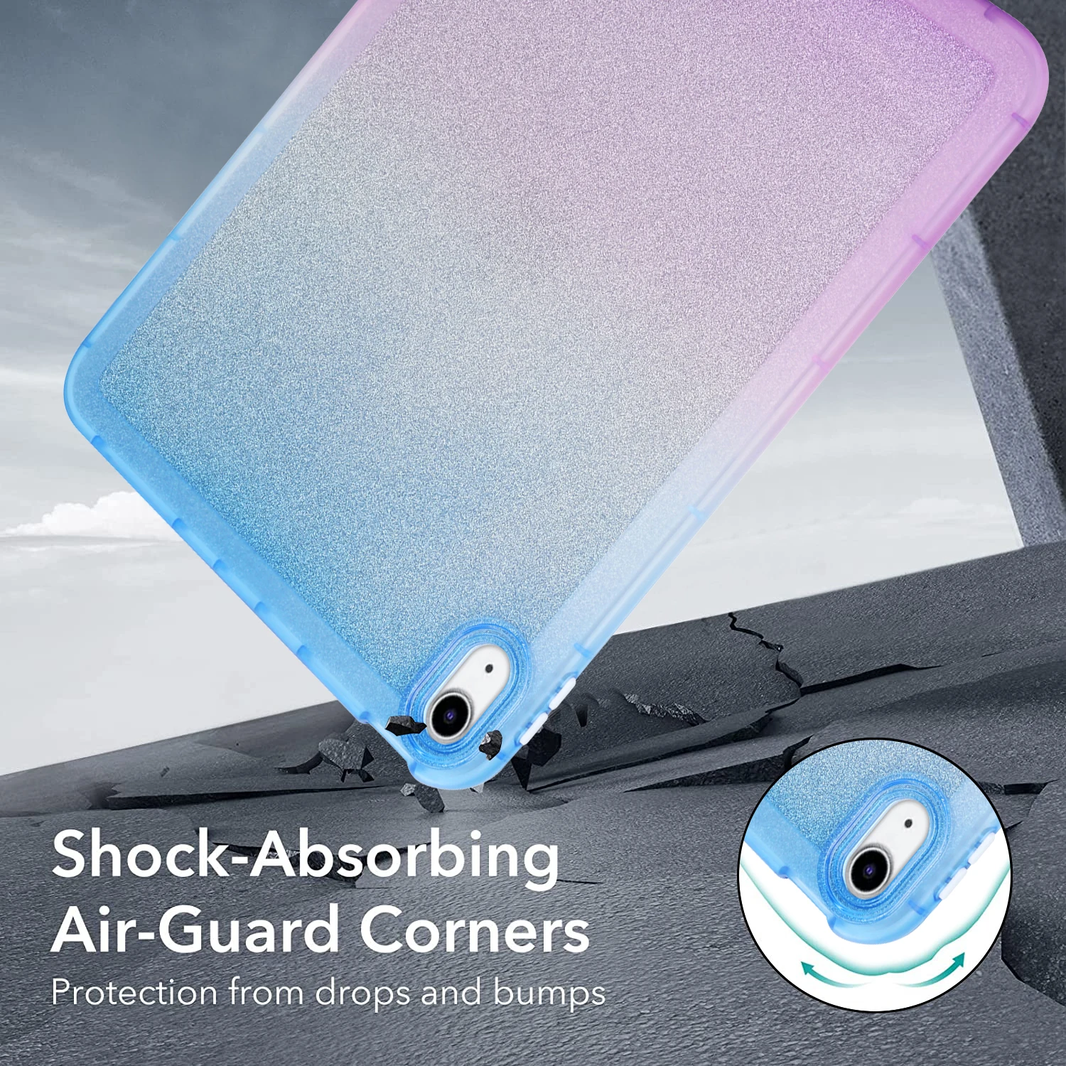 Weiche Glitzerhülle für iPad Mini 4 5 6 Air 3 4 5 Pro11/12.9 iPad 5 6 7. 8. 9. Generation iPad 10.9 2022 Schutzhülle Farbverlauf