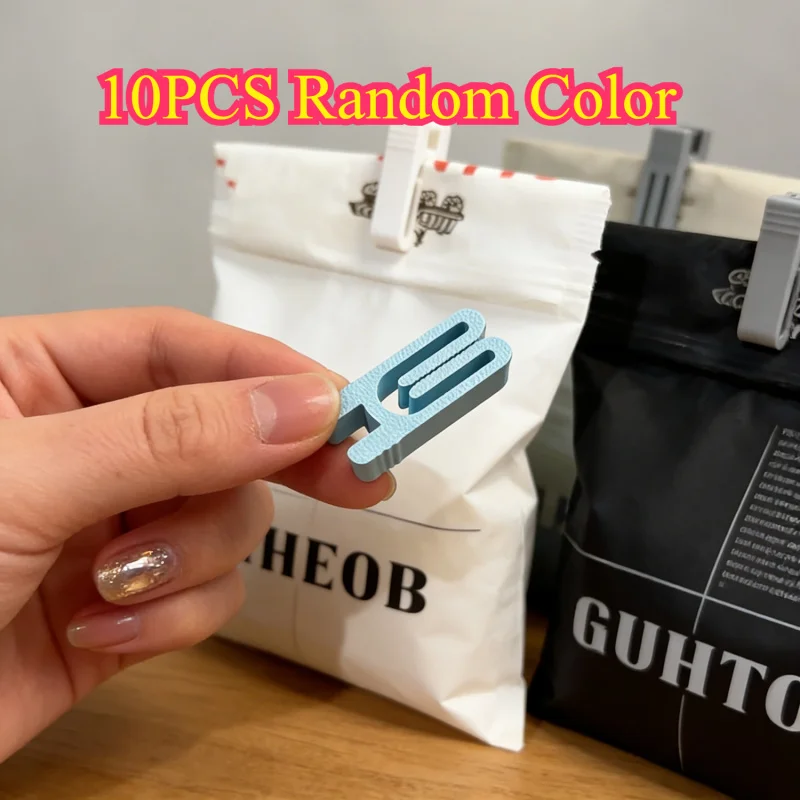 10 Random Snack Bag Sealing Clips Lightweight And Durable Plastic Food Bag Sealing Clips          Kitchen Small Tools