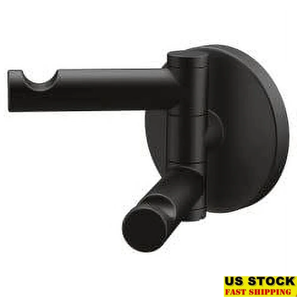 

Matte Black Double Robe Hook Easy Installation Rustproof Modern Bathroom Accessory Metal Mounting Hardware Included Contemporary