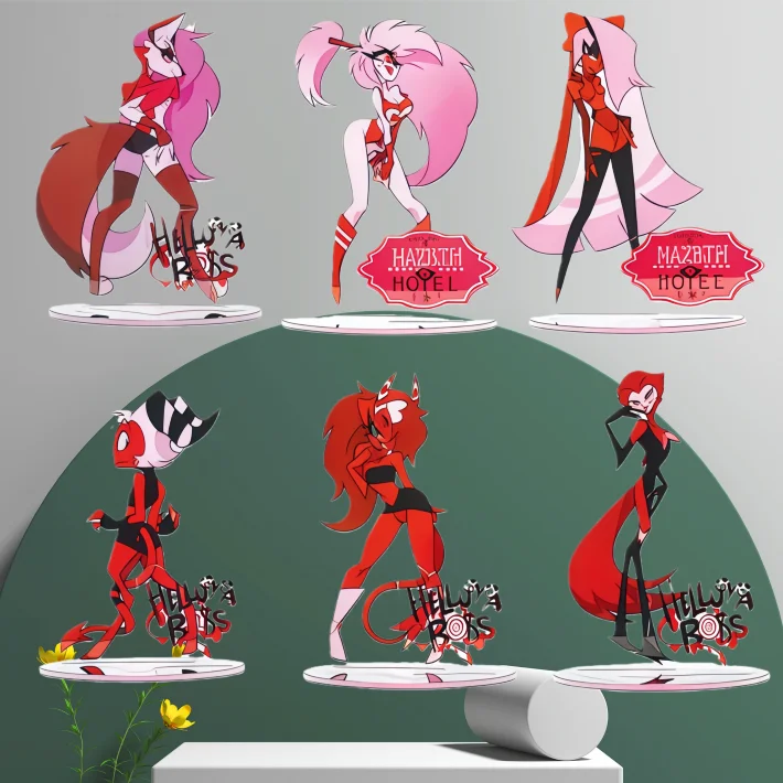 

15Cm Acrylic Standees for Helluva Boss Hazbin Hotel Verosika Moxxie Character Figure Acrylic Standee Desktop Gift for Fans