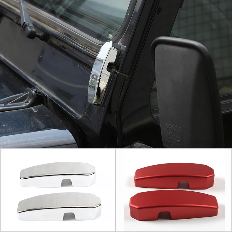 

Aluminum Alloy Car Front Windshield Hinge Decoration Cover Trim For Land Rover Defender 90 110 130 2004-2018 Auto Accessories