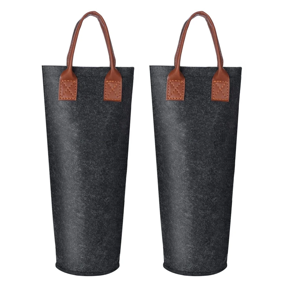 ZK20 Single Bottle Wine Tote Bag Portable Felt Insulated Padded  Wine Cooler for Travel Picnic Beach Wine Gifts