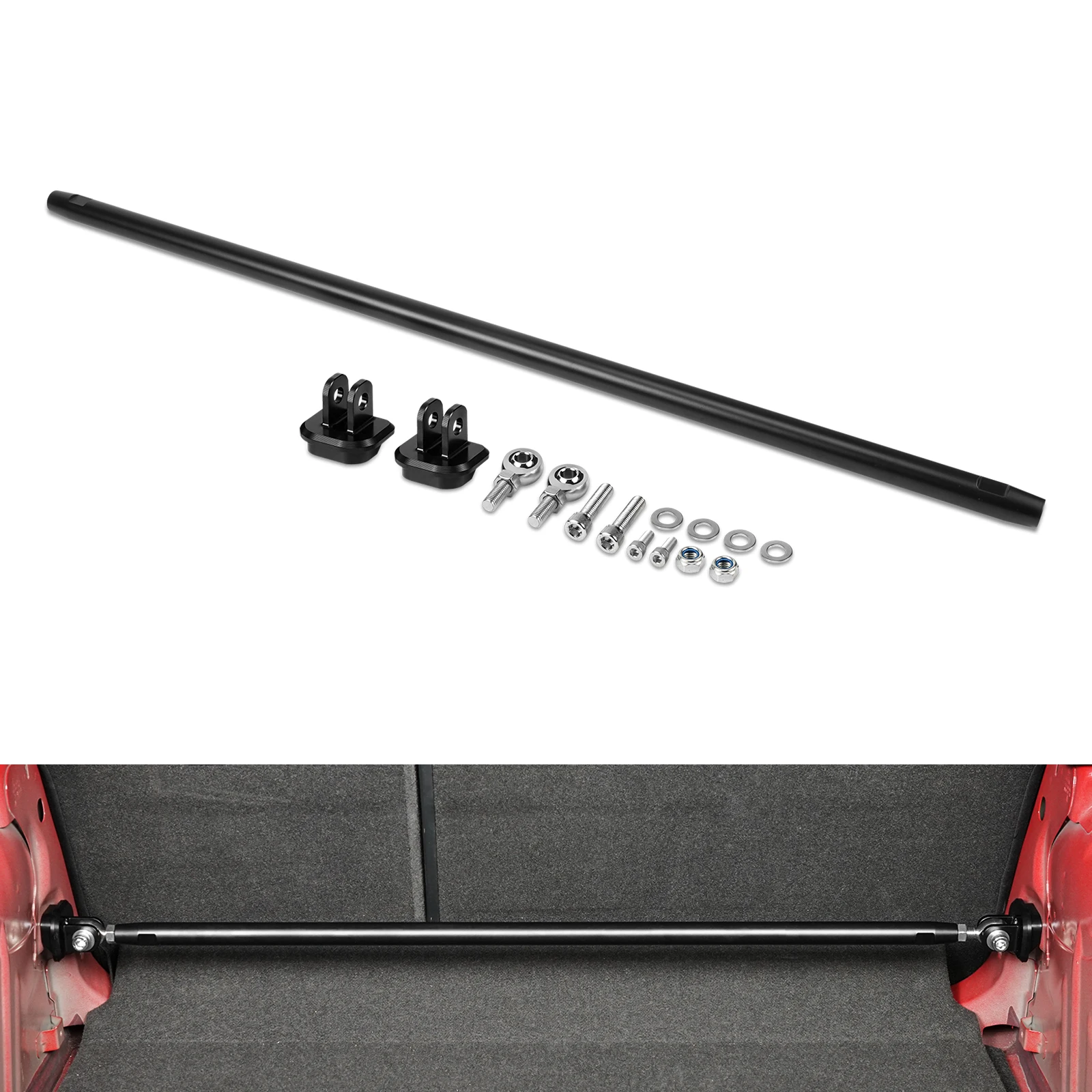 BEVINSEE Adjustable Rear Strut Brace Chassis Mounts for Audi A3 8V S3 RS3 8V for VW for Golf 7 GTI R for Golf MK7/MK7.5 Rabbit