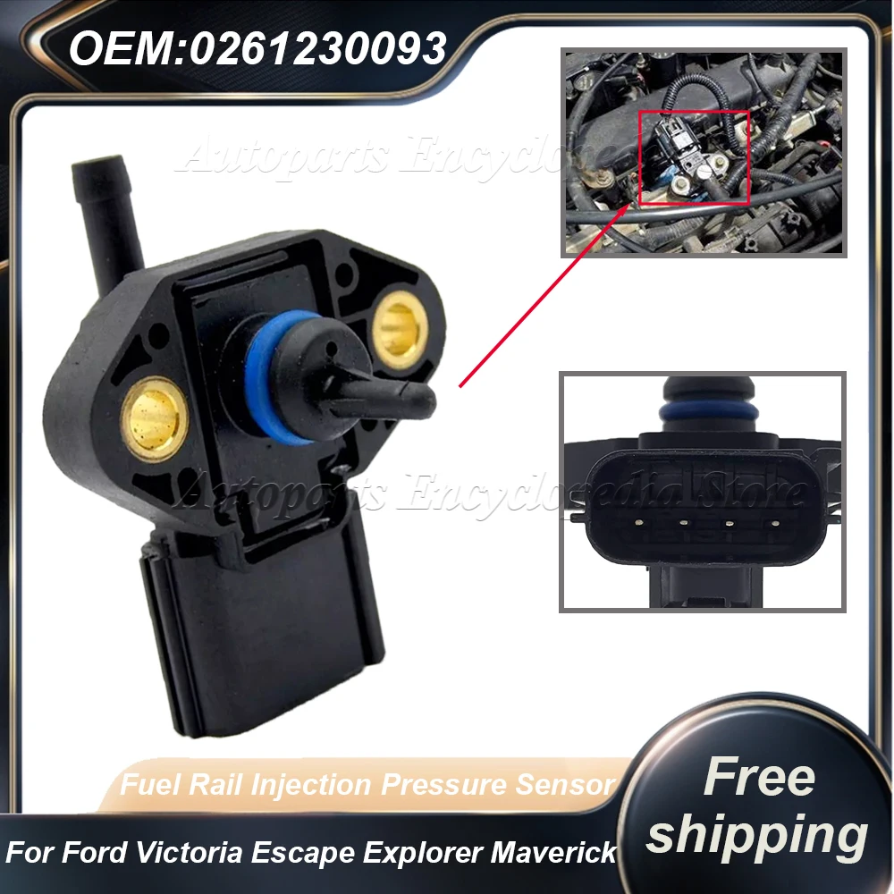 0261230093 F2E9G756AD P0193 FRPS Fuel Rail Injection Pressure Sensor For Ford Victoria Escape Explorer Maverick Mustang Crown