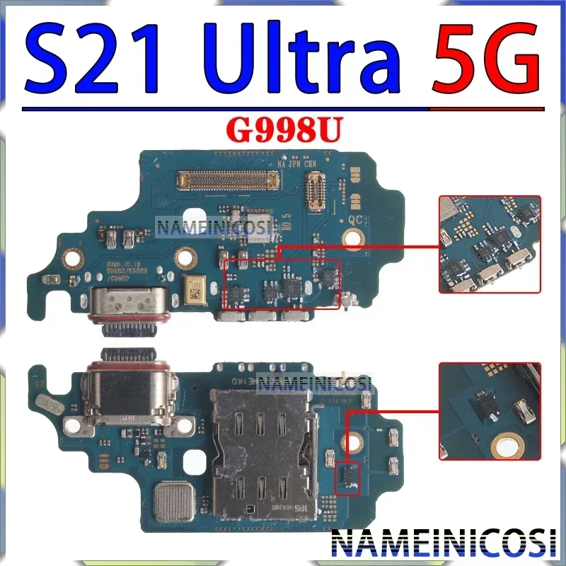 Usb Dock Charger Port for Samsung Galaxy G996 G998 G990 S901 S21 S22 Fe Plus Ultra G991 S906 S908 B U N 0 Charging Board Module