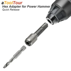 SDS Plus Convert To 1/4 Hex Shank Adapter Hexagonal Converter Electric Hammer Power Screwdriver Bit Holder Socket Impact Driver