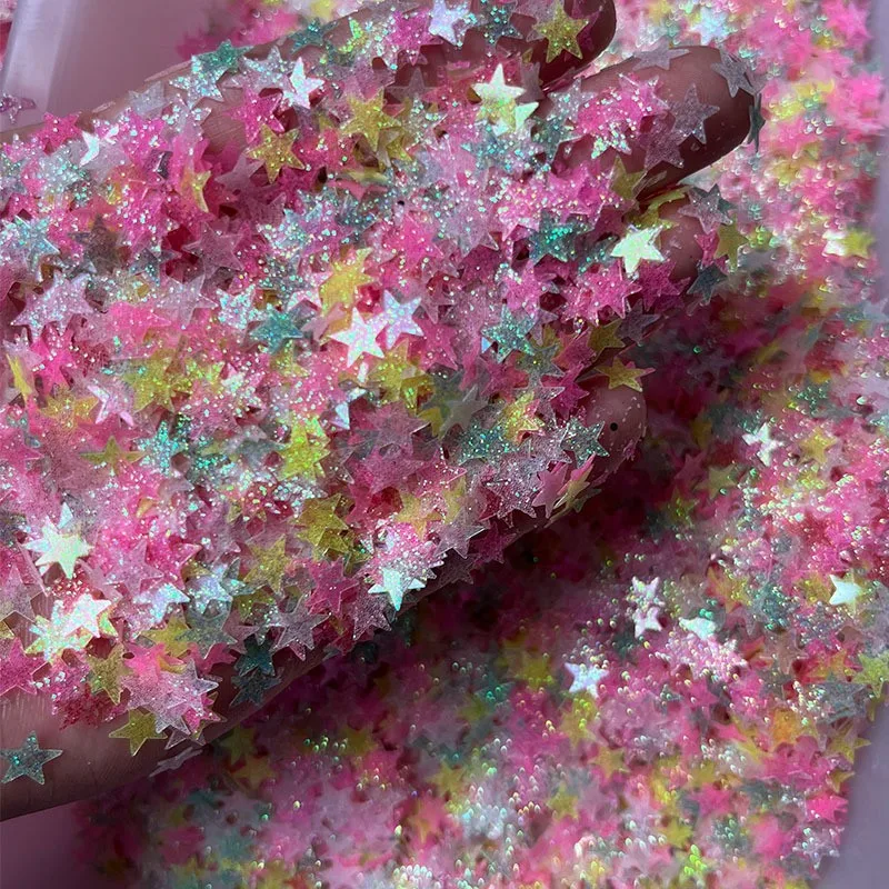 1500pcs Glitter Star Sequins with Storage Pot Playing Cards Nails Art Polymer Clay Slime Accessories Scrapbook Shakes Sequins