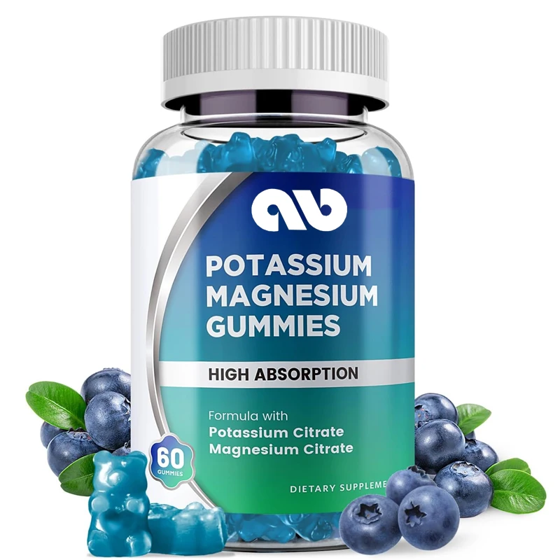 

Potassium magnesium supplement gummies - suitable for children, men, and women, supporting leg spasms and muscle health