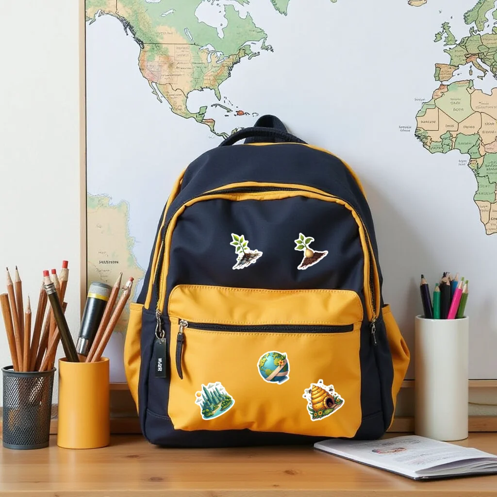 35pcs-50pcs Decals  vinyl Nature Stickers Environmental Stickers Recycle Stickers for School Projects Gift Wrapping Home Decor