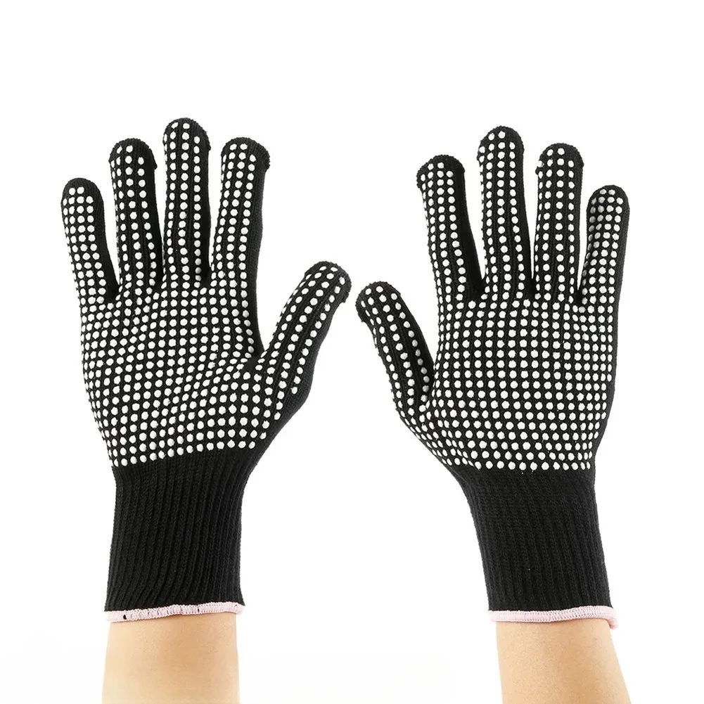 Guantes para barbacoa resistentes al calor: manoplas de horno de silicona antideslizantes ignífugas para asar/cocinar (certificación EN407, 1 par)