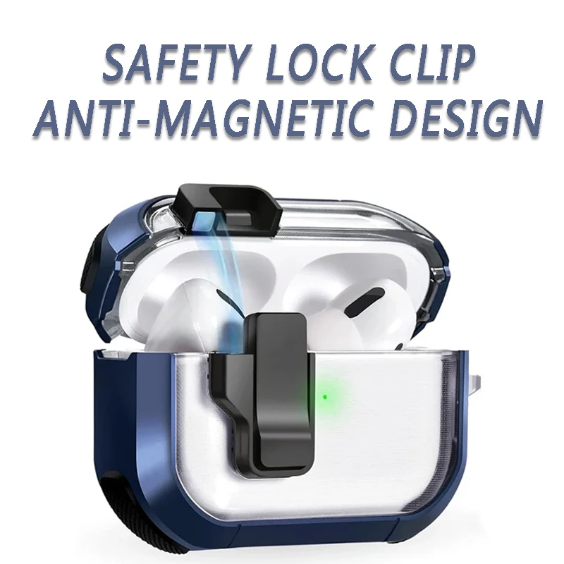 Applicable to Airpods Pro first generation second generation safety lock clip anti-magnetic design anti-fall protective shell