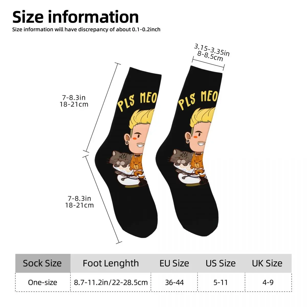 Pls miauen zurück Herren socken Retro Harajuku Baby Lasagne Street Style Neuheit Casual Crew Socke