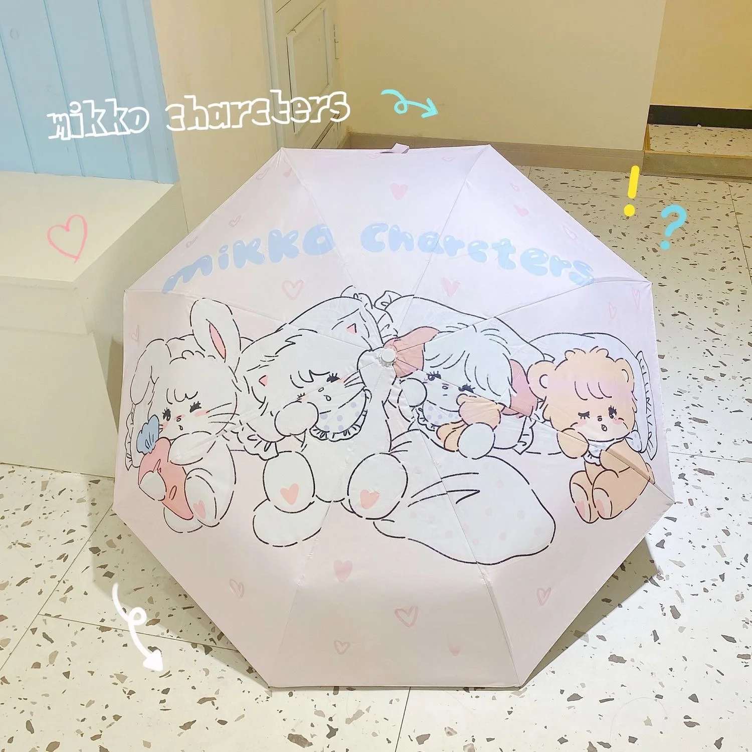 Cartoon Mikko Umbrella Mousse Cammy Latte Rain Sun Automatic Umbrella Ultraviolet-proof Folding Portable Travel Beach Umbrella