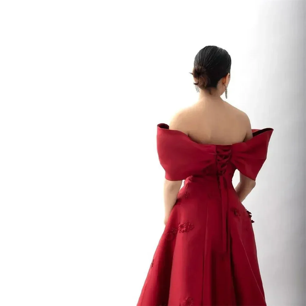 Customized Formal Gown Prom Saudi Arabia Evening Dress Off-the-shoulder Ball Floor Length Skirts Applique Bead Bespoke Occasio