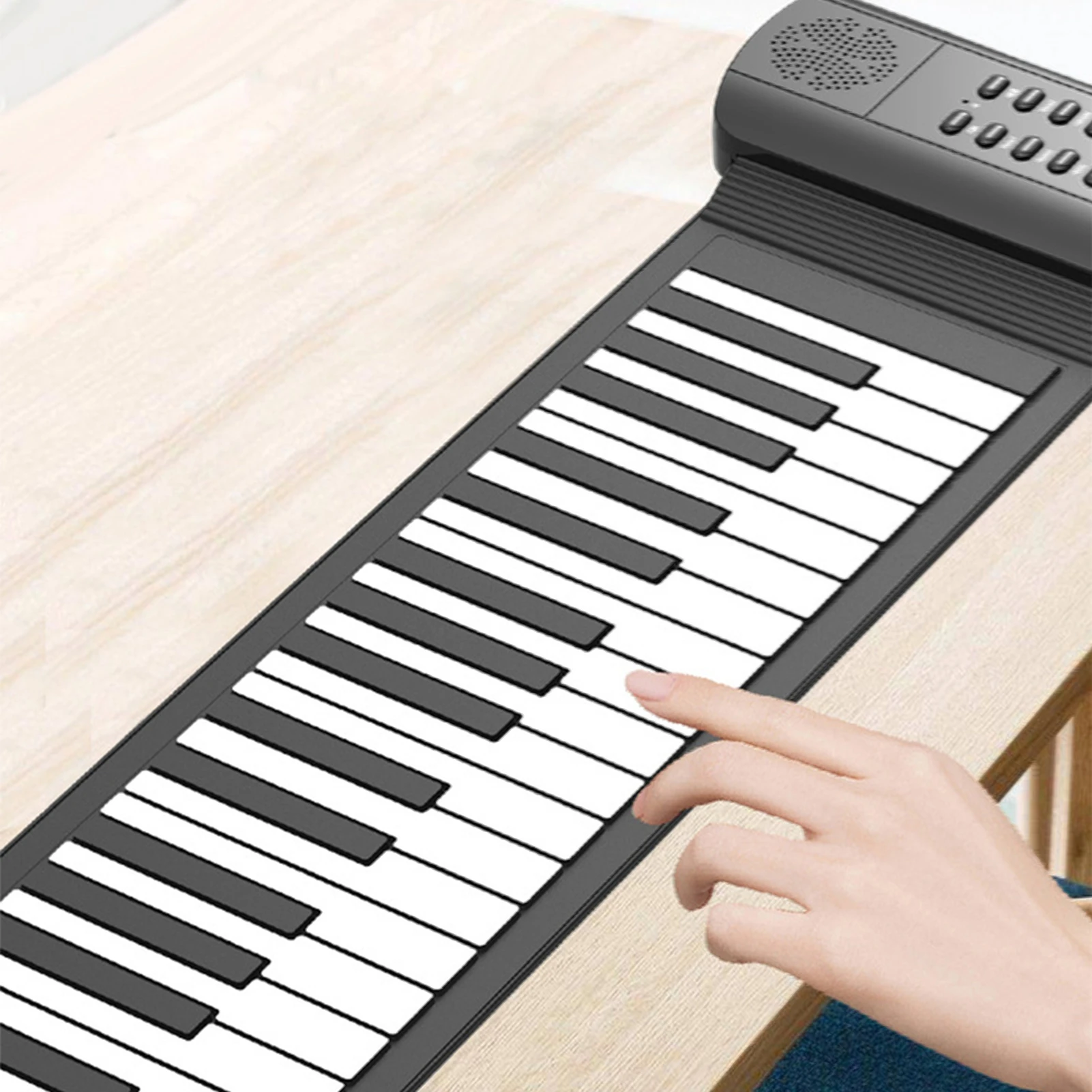Roll Up Piano with Built in Speaker 16 Tones 6 Demos Supports Recording Sustain Headphone Jack Silent Hand Roll Foldable Piano