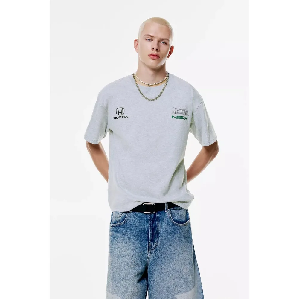 

Honda Men's and Women's T-shirt NSX Summer Cotton Short-sleeved Shirts Spring and Autumn New Motorcycle Off-road Loose Niche Top