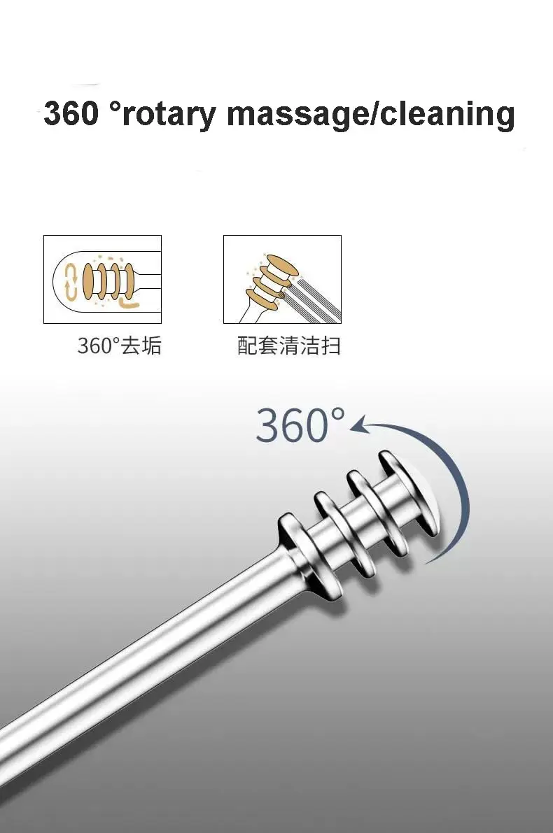 8 Pcs Ear Pick Earwax Removal Set Stainless Steel Silvery Double Headed Ear Cleansing Tool Set Ear Curette Ear Wax Remover Tool