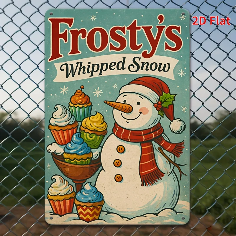 S paneles metálicos Saint retro muñeco de nieve de Noël panneau en métal/están-decoración murale pour la maison, le BAR,