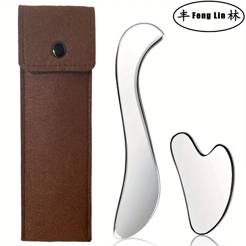 Stainless Steel Gua Sha Scraping Tool Guasha Massage Tool Set for Soft Tissue Scraping Used for Back, Legs, Arms,Neck,Shoulder