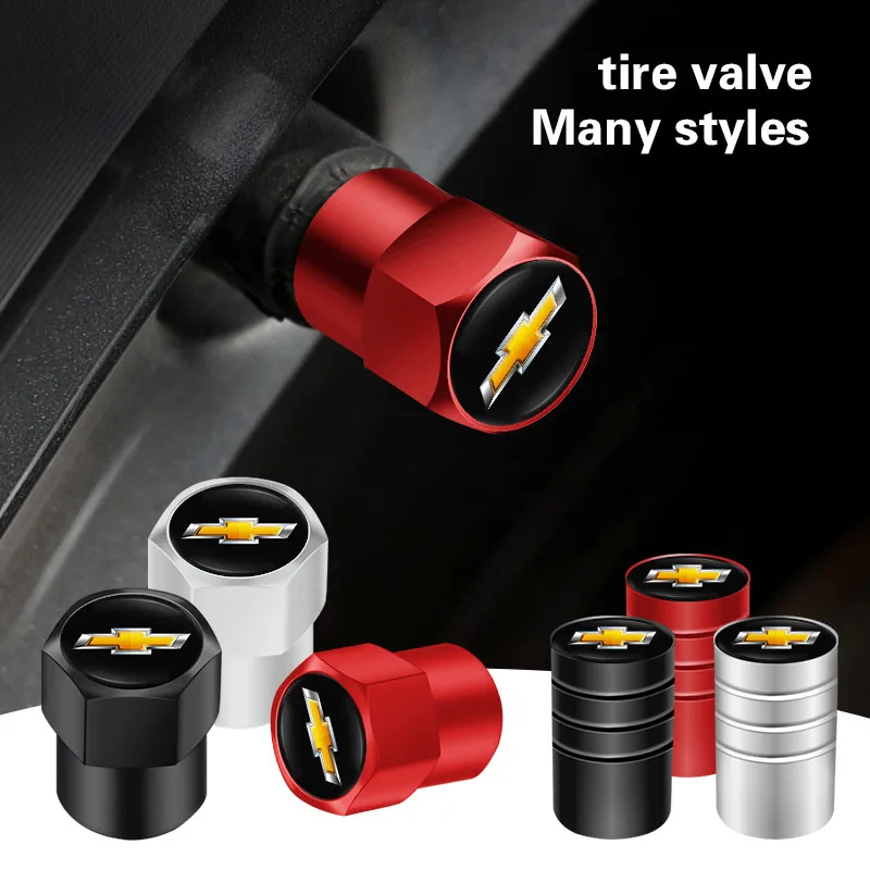 4Pcs Aluminum Alloy Car Tire Valve Cover Valves Cap Accessories For Chevrolet Cruze Spark Captiva Suburban Camaro Malibu