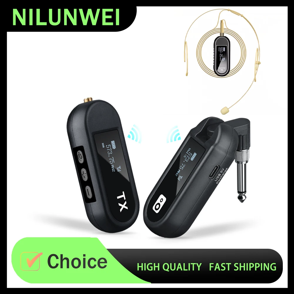 

Микрофон-гарнитура для лекций, выступлений, обучения танцам, прямых трансляций и спорта, оснащенный передатчиком и приемником.