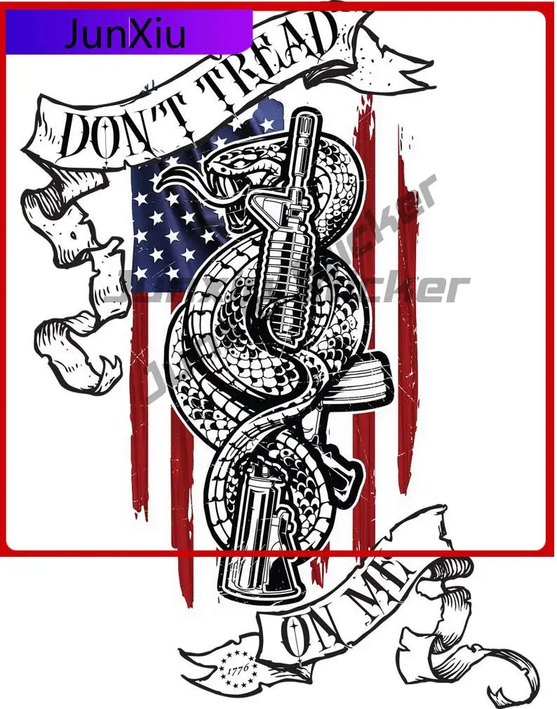 

Gadsden Flag Dont Tread On Me Ar-15 2a Decal Patriotic Sticker Waterproof Cover Scratches Decor Graphic Exterior Motorcycle Acce
