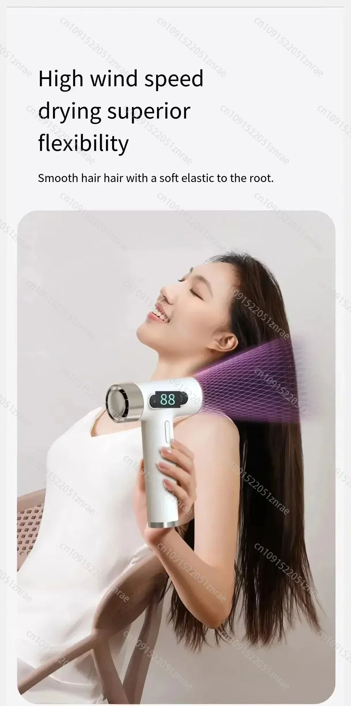 مجفف شعر لاسلكي محمول بشاشة LED فائقة الشحن عبر USB 100000 RPM عالي السرعة لاسلكيًا باردًا/ساخنًا من النوع C سريع الجفاف