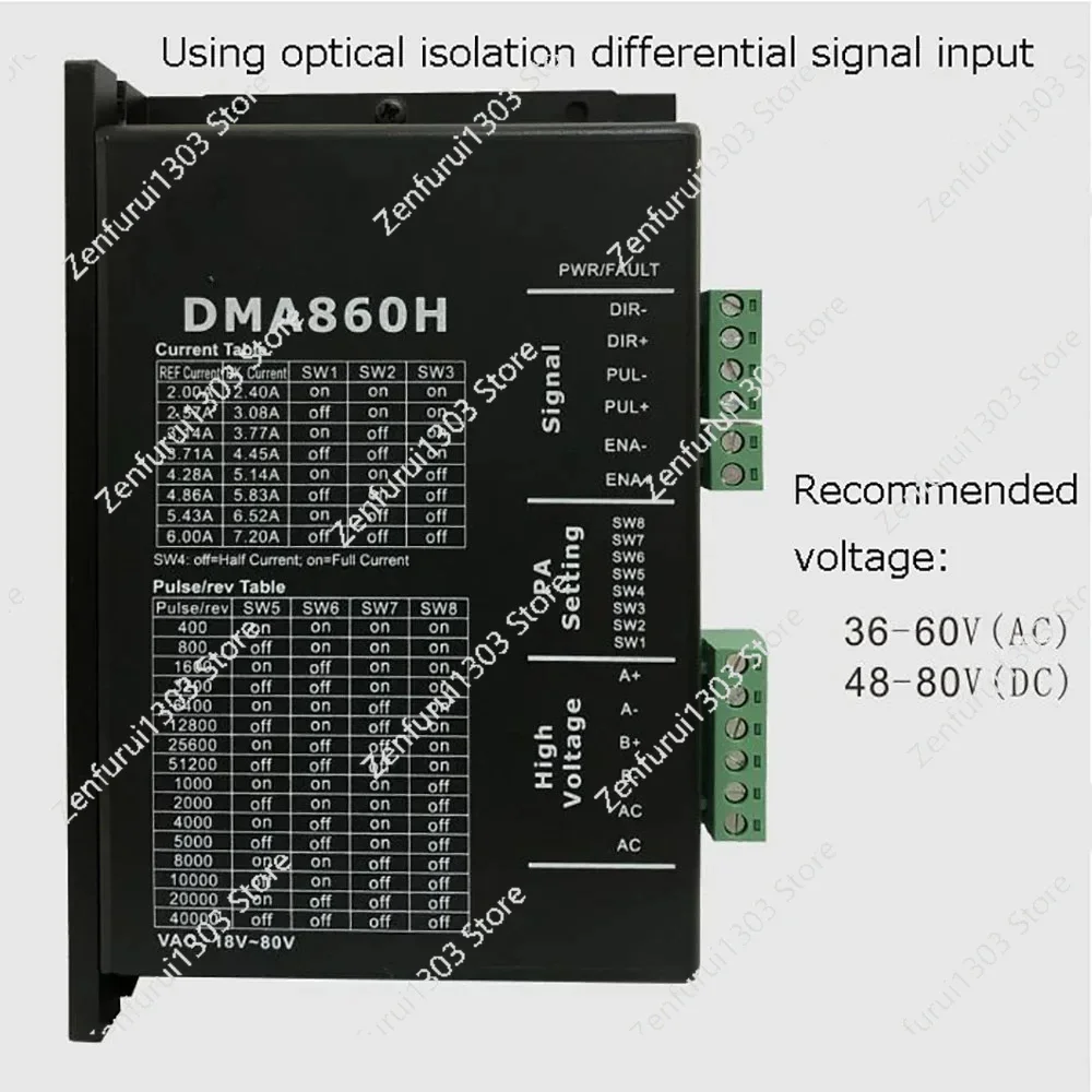 DMA860H Step Driver Dsp Microstep Driver Ac18~80v Dc24-80v 2 Phase