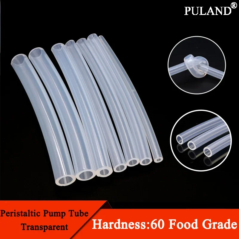 

1M Peristaltic Pump Tube ID 0.8 1 1.6 2 2.4 3.2 4.8 6.4 7.9 9.6 mm Soft Silicone Hose Flexible Food Grade Nontoxic Transparent