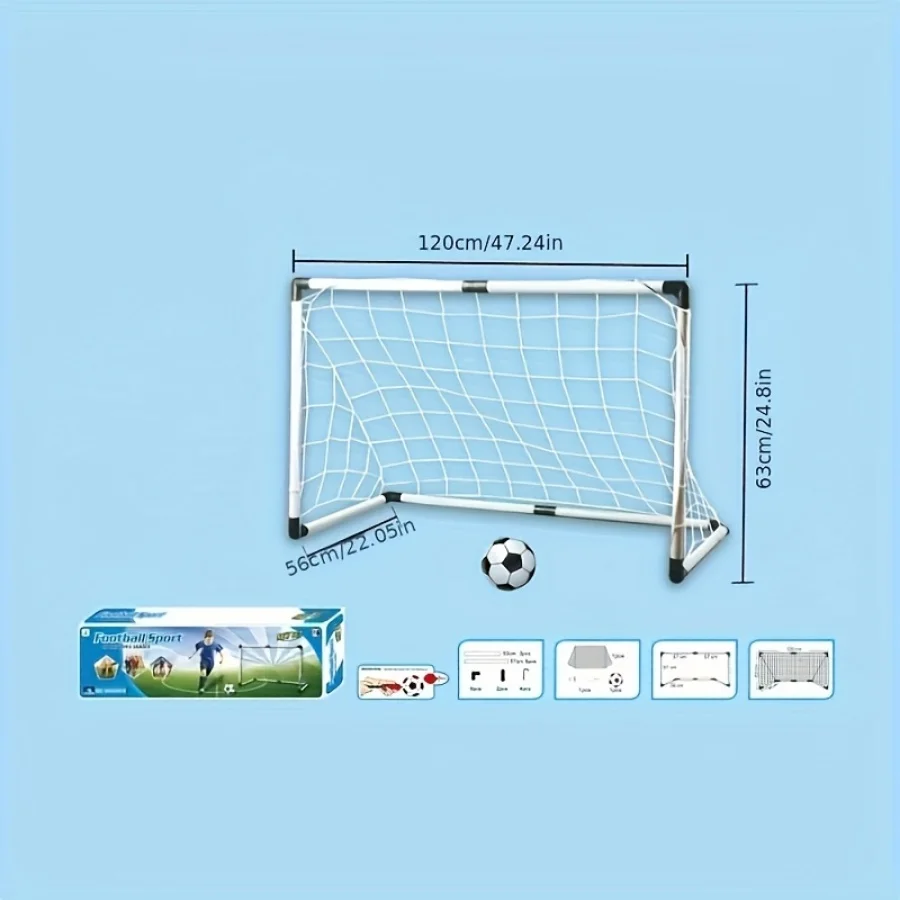 120CM Large Plastic Soccer Goal Set for Outdoor And Indoor Portable Easy Assembly DIY Sports Frame Toy Random Color