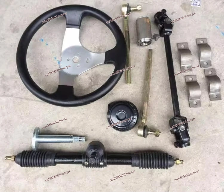 Self-made four-wheel electric motorcycle steering wheel universal joint tie rod 32/42CM steering machine