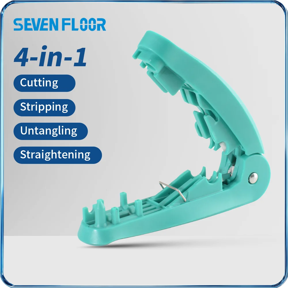 4-in-1 RJ45-Netzwerkkabel-Werkzeug, multifunktionaler Abisolierer, Schneidwerkzeug, Drahtentwirrer und Richtwerkzeug für Cat5e-, Cat6-, UTP- und STP-Kabel.