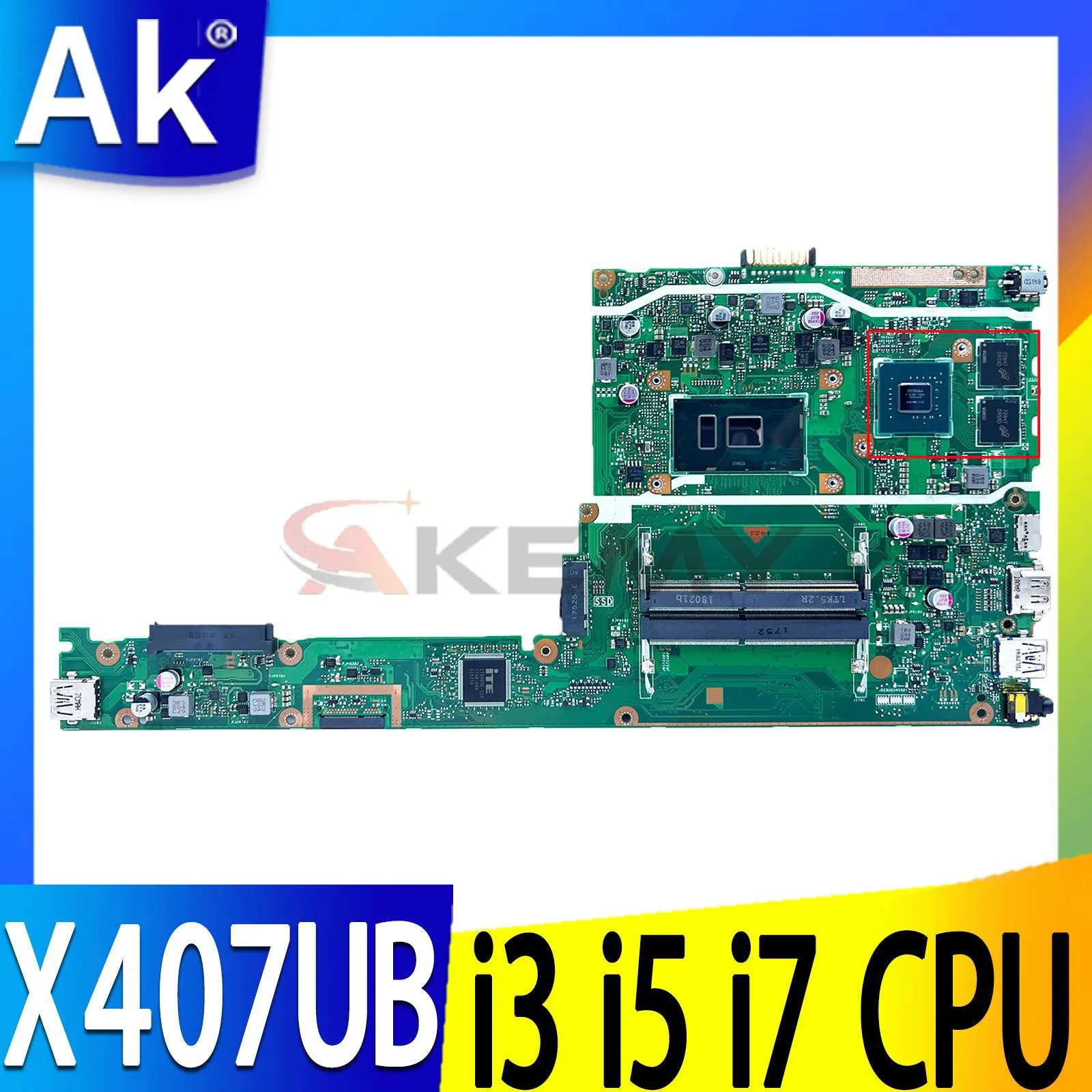 Placa base para ordenador portátil de Shenzhen X407UA para ASUS X407U X407UB A407UB F407UA F407UB X407UF A407UA A407UF F407UF I3 I5 I7