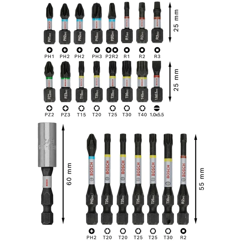 BOSCH 2608521U75 PRO Impact Screw Bit Set 24-piece Accessories Screwdriver Bits With Magnetic Suction Rod - view 4