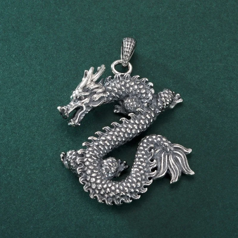 Imagem -03 - Sterling Silver Chinese Zodiac Dragon Amulet Pingentes para Homens e Mulheres Jóias Criativas Nova Moda Bocai-s925