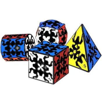 QiYi Gear 3x3 Pyraminx Magic Speed Cube Senza adesivo Giocattoli professionali Fidget QiYi Gear Ball Cubo Magico Qiyi Carzy Gear Cylinder