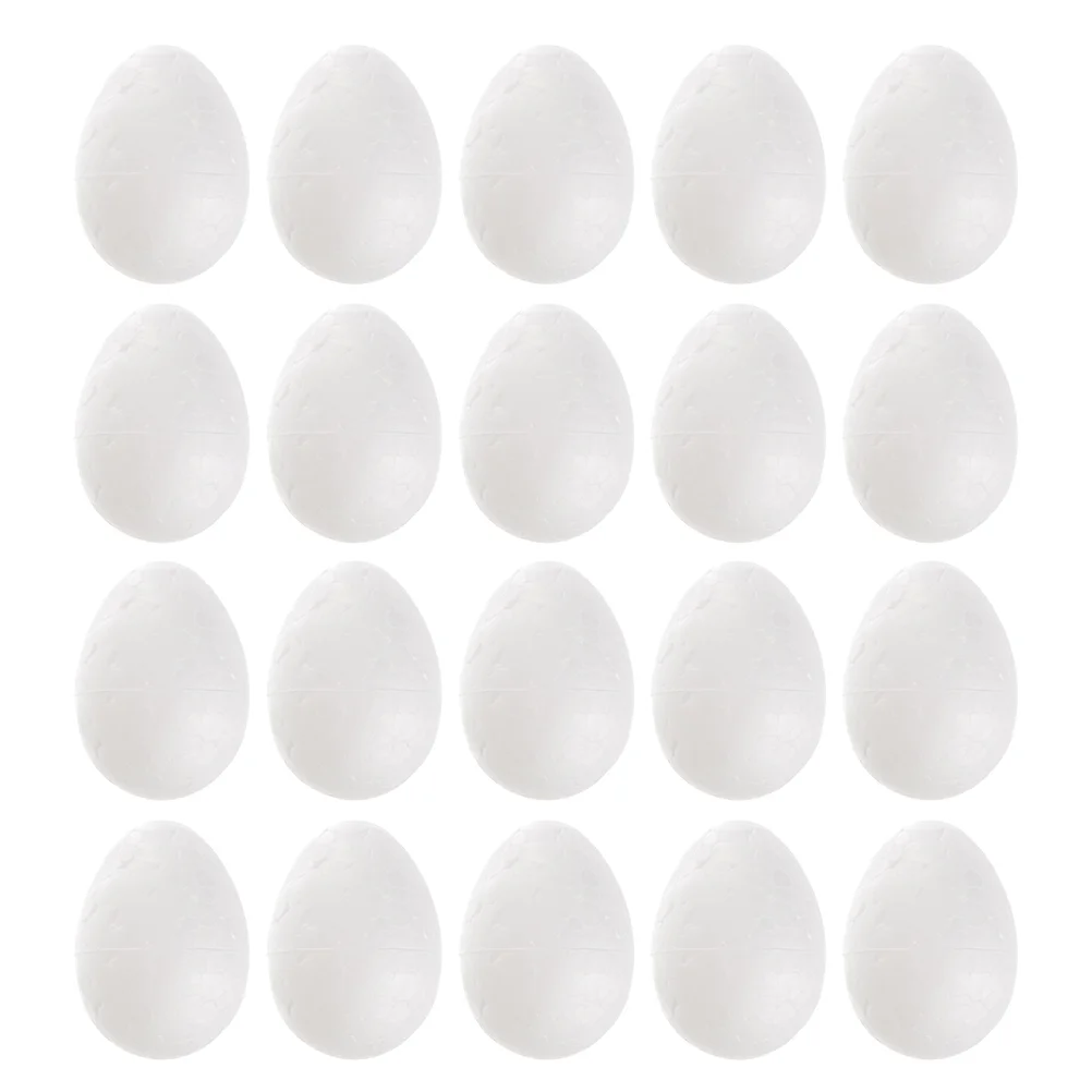 

60 Pcs Easter White Embryonated Eggs Craft Paper Crafts Foam Shapes for Crate Spring Decorating Kit DIY