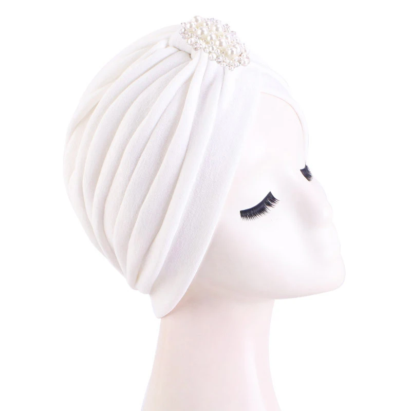 New Fashion Women Pleated Turban Beanie Hat Hijab Muslim Hats Beanies Bonnet Scarf Head Wrap Cap Bones Feminino Islamic Headwear