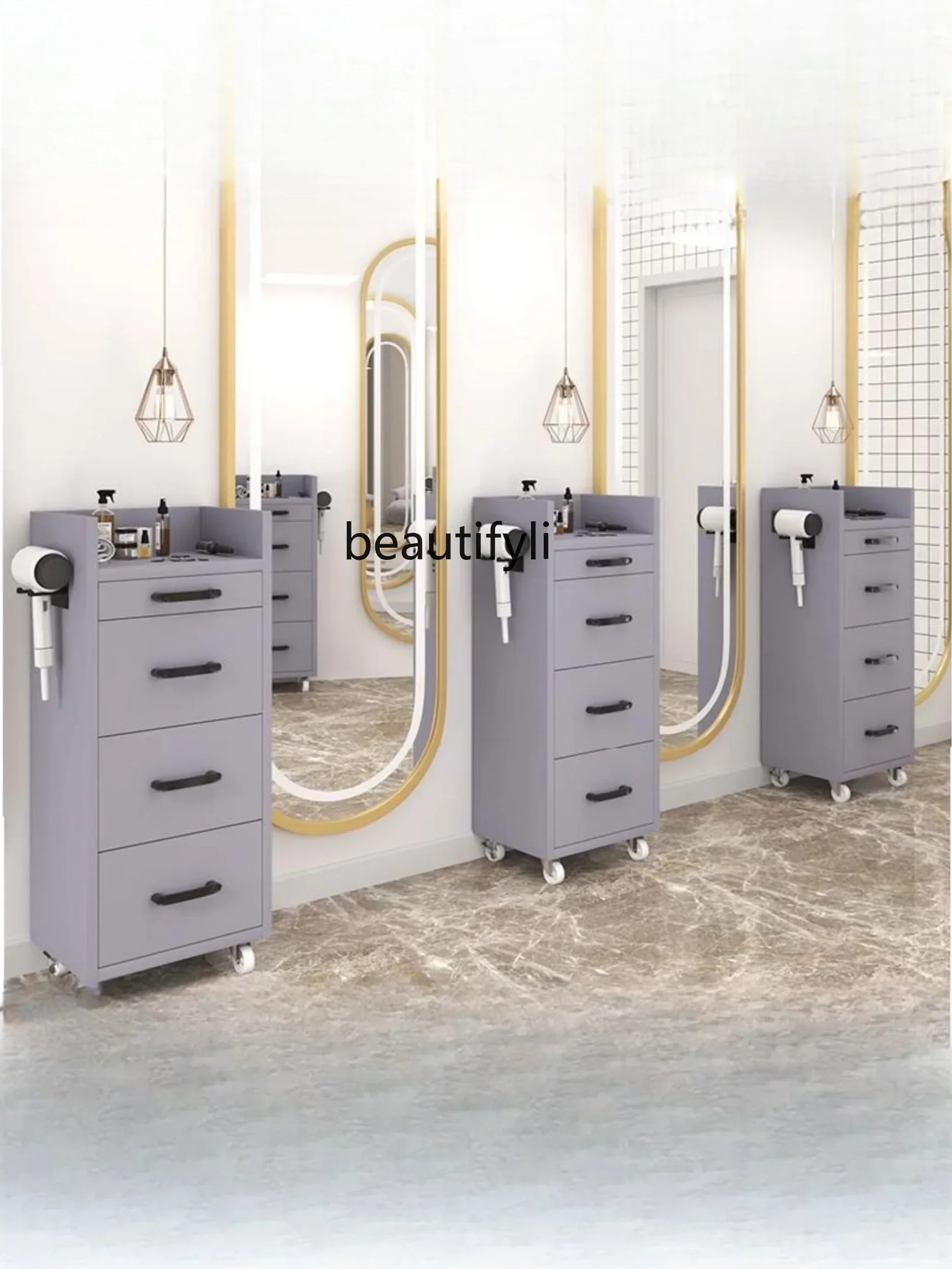 Multi-Functional Fashion Hair Cutting Cabinet Trendy Salon Tool Cabinet Barber Shop